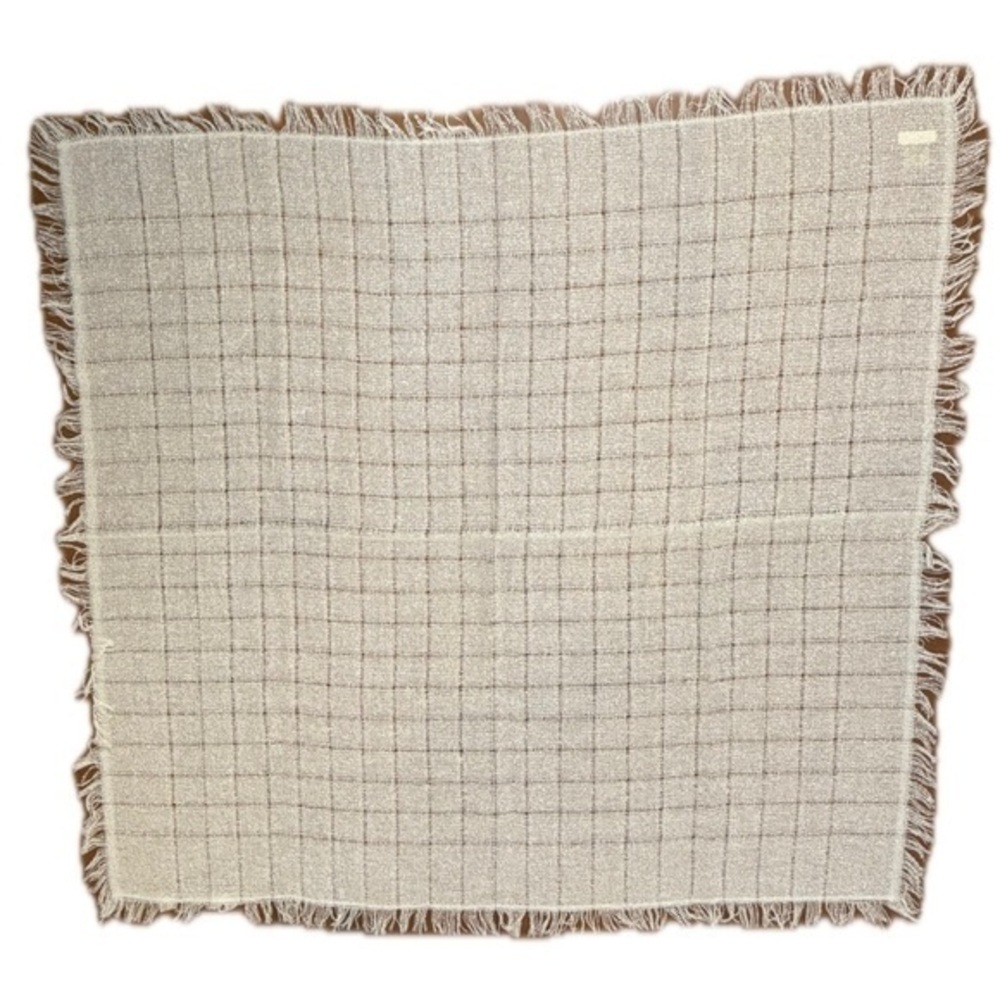 Jennifer Moore Vintage Scarf Shawl – Plaid Fringe Wrap
